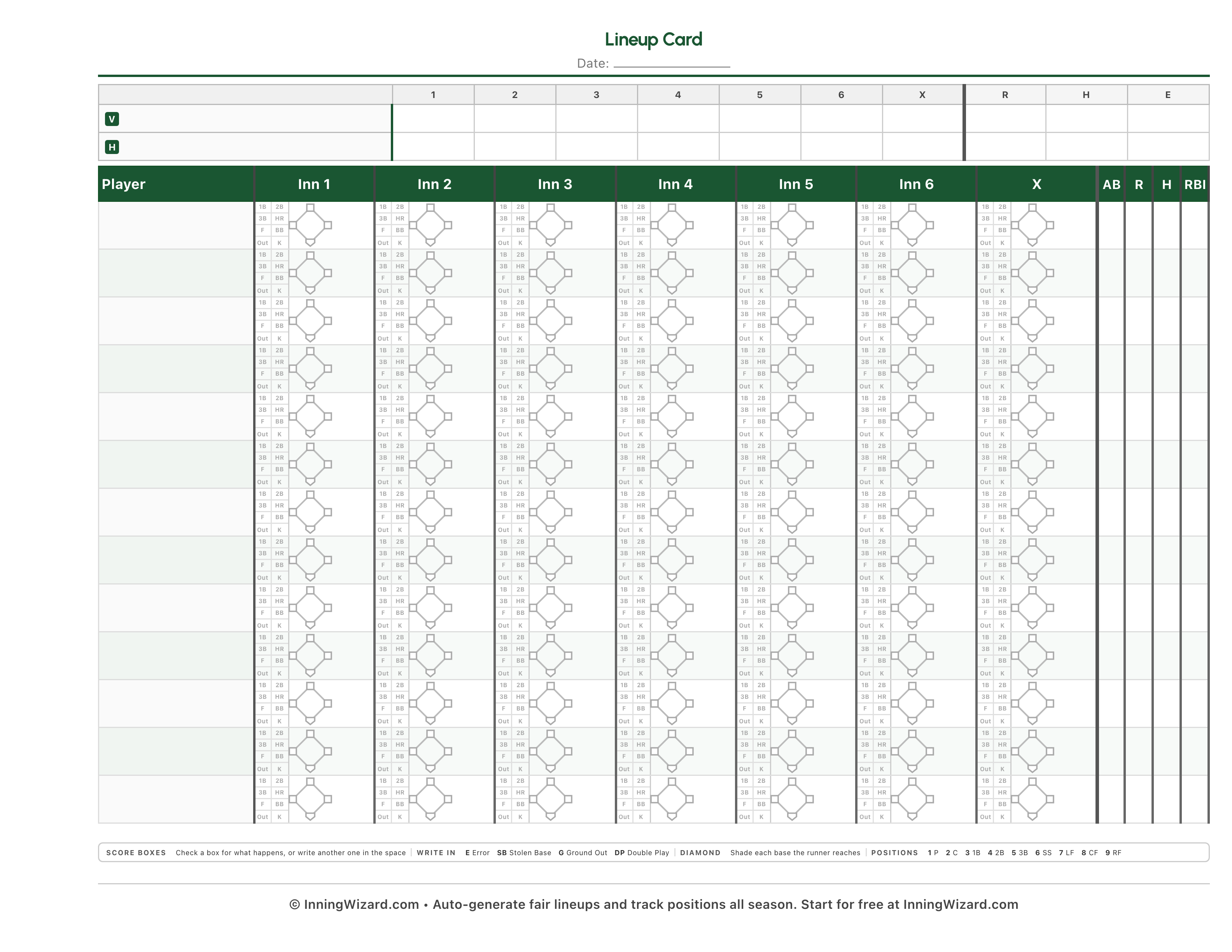 Landscape 6-inning with extra inning column preview
